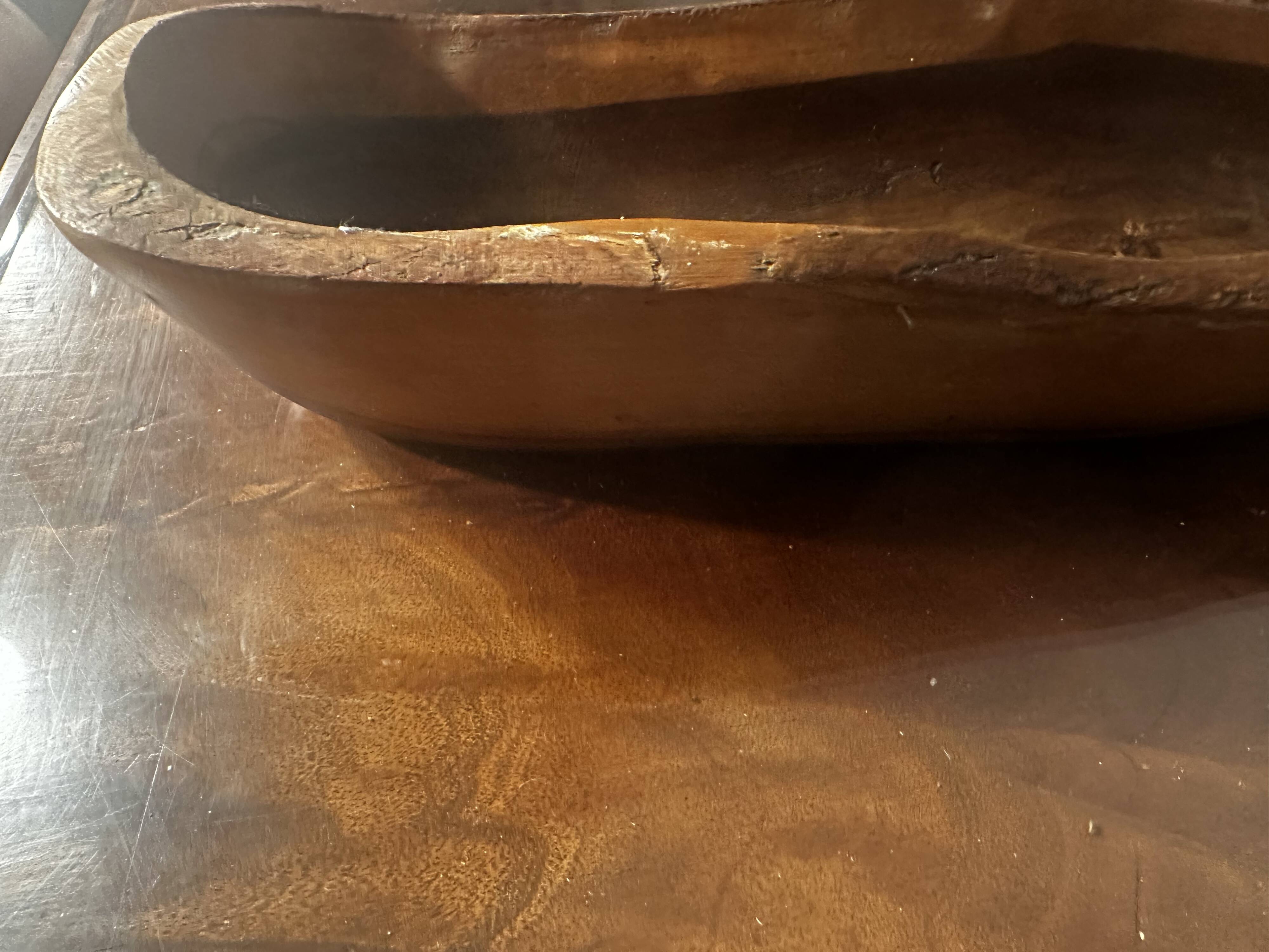 Large carved wooden bowl/trinket dish - 1950s craftsmanship