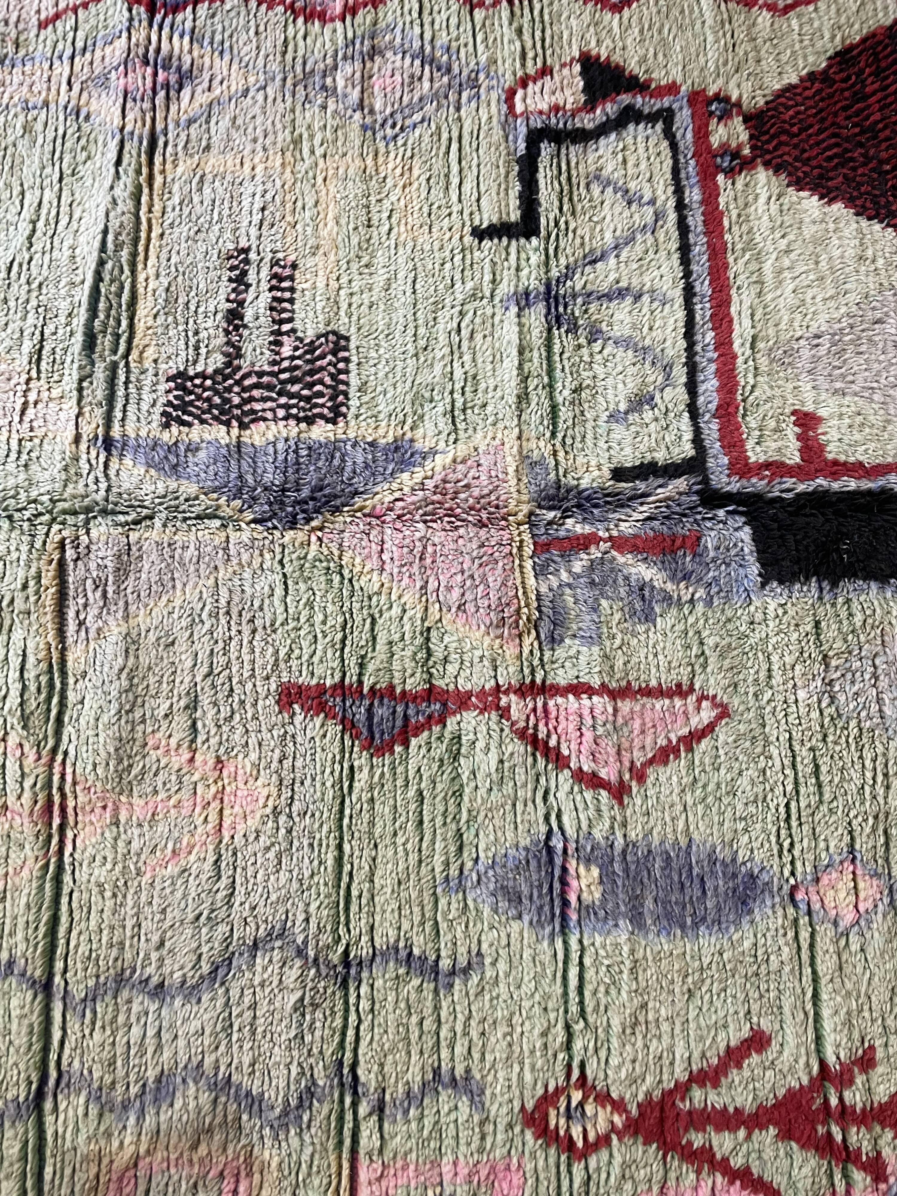 Berber carpet Azilal decoration and pastel colors 265x155cm