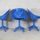 3 chairs "space Age", resin and steel, France, circa 1970.