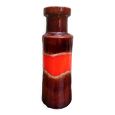 Vintage soliflore vase in glazed ceramic 70s W.Germany orange/brown