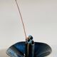 Vase céramique bleue vintage