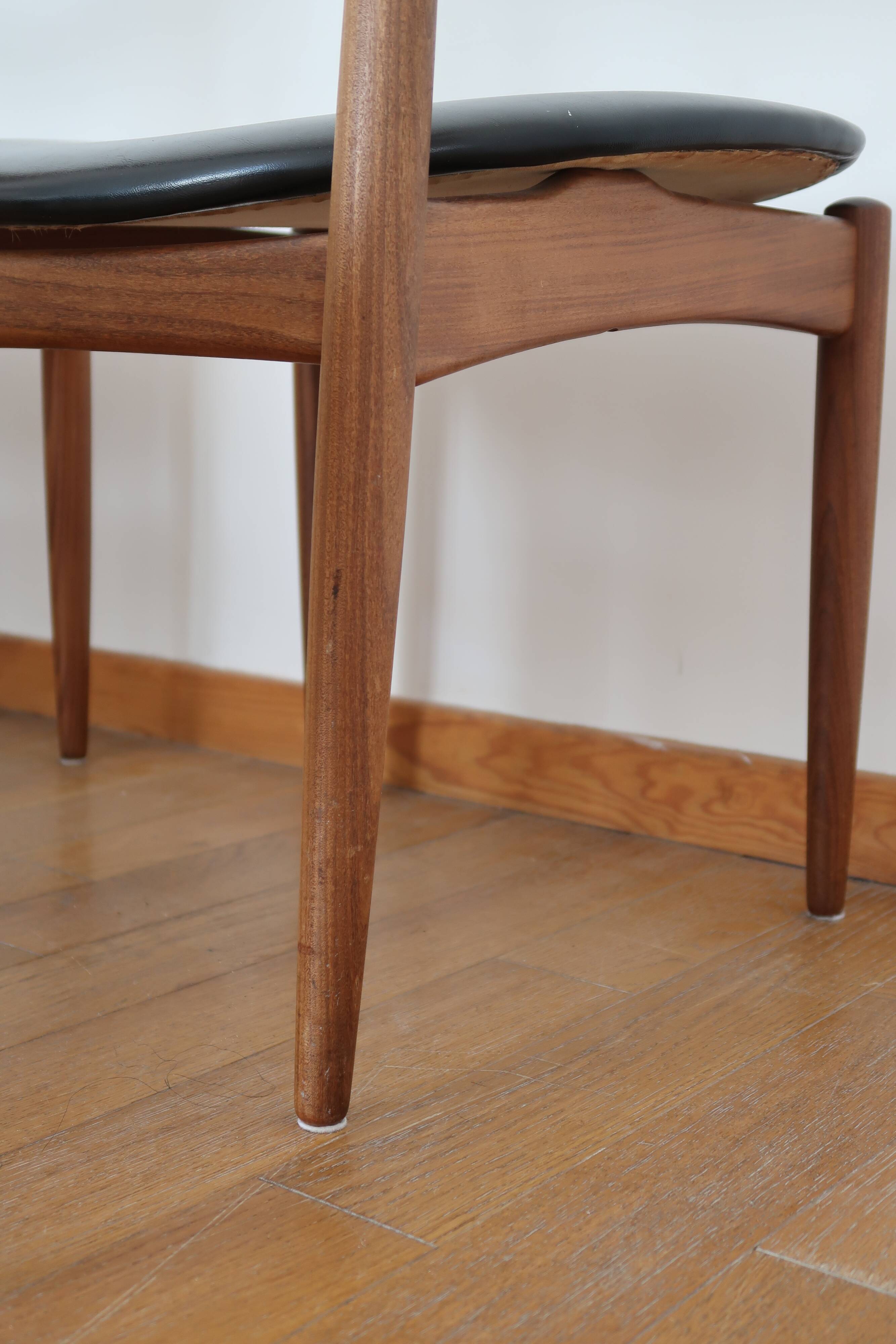 6 chairs skaï teck Bramin made in Denmark