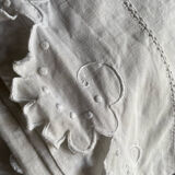 Monogrammed and embroidered castle sheet.