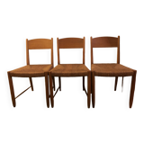 Chaises bois et corde vintage scandinave années 60
