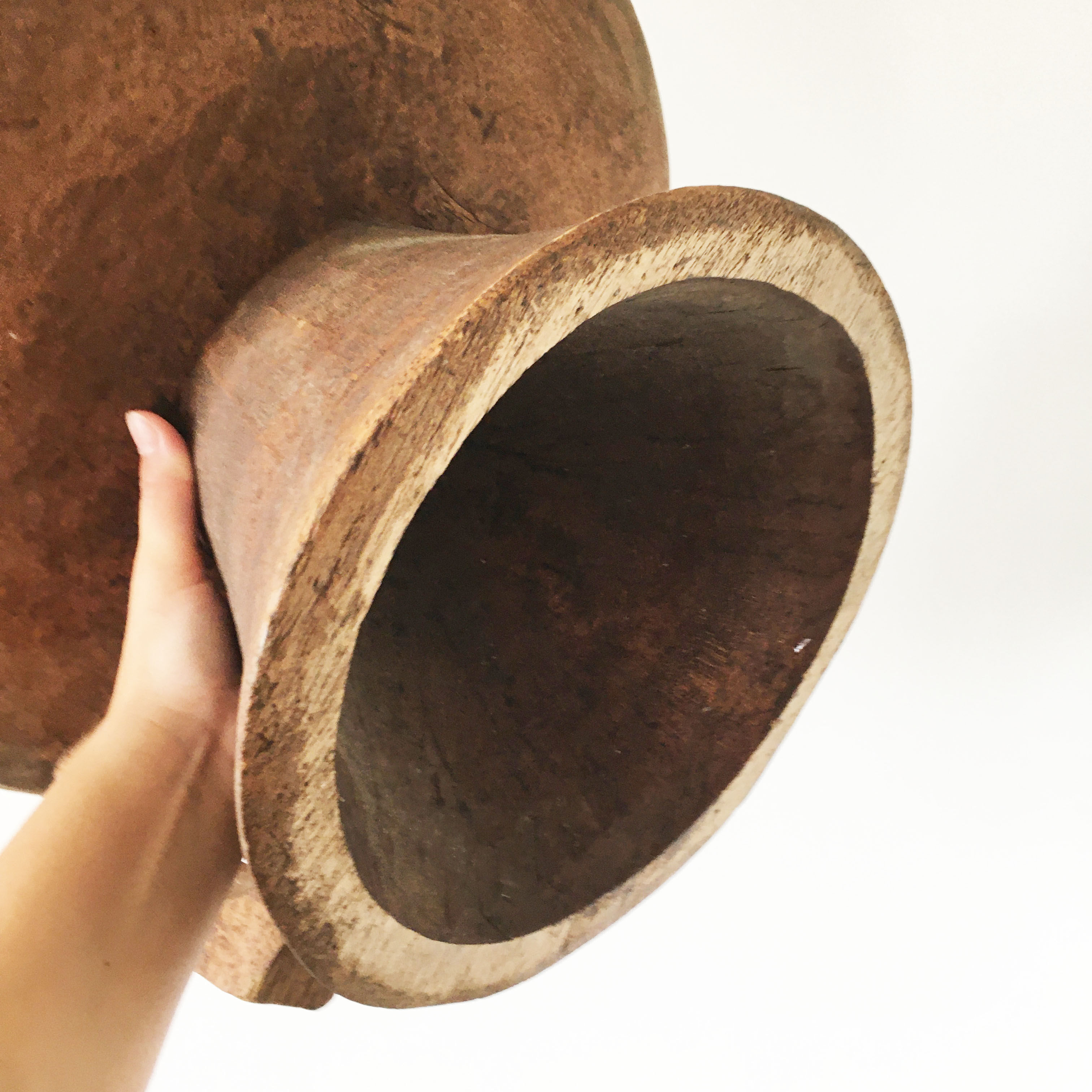Brutalist cup in solid wood