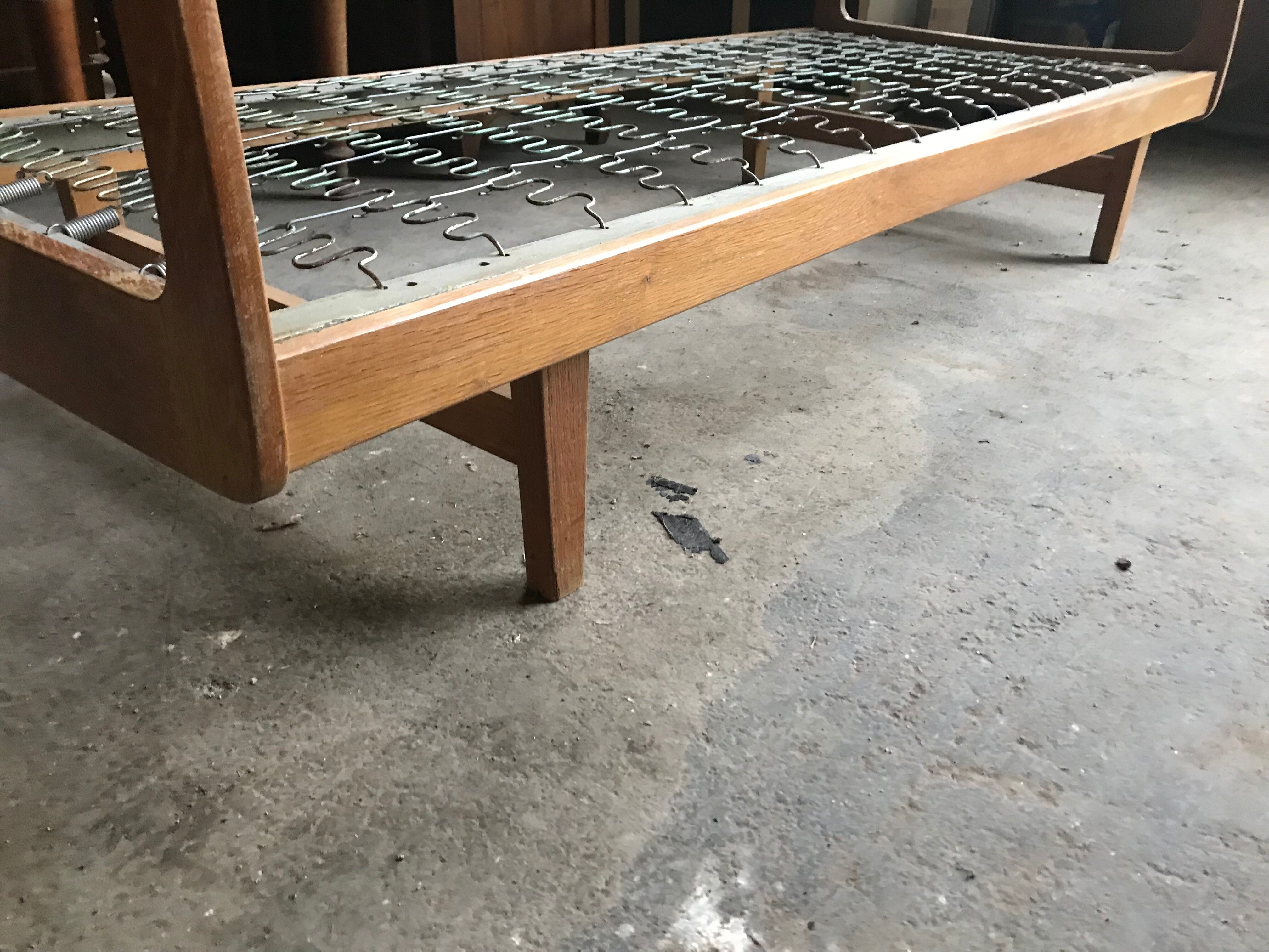 Vintage bed in solid oak