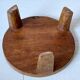 Solid wood monoxyle piece, hand-carved, ethnic bohemian wabi-sabi decor.