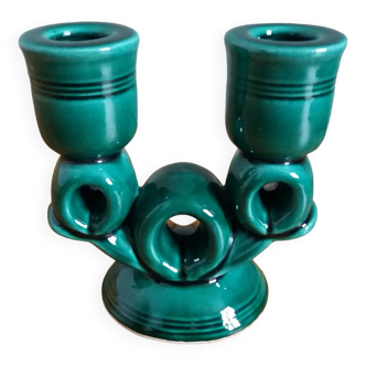 Vallauris candlestick in emerald green FPP slip