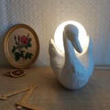 Vintage opaline globe bedside swan lamp