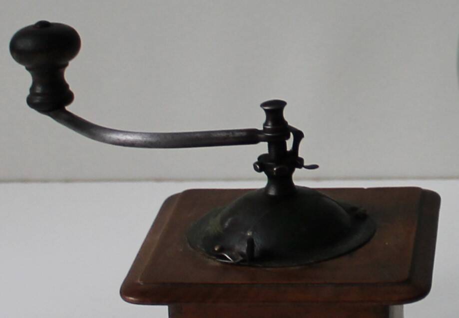 Wooden coffee grinder early 20th