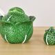 Vintage Ceramic Bordallo Pinheiro Cabbage Tureen Bowl, Portugal 60s