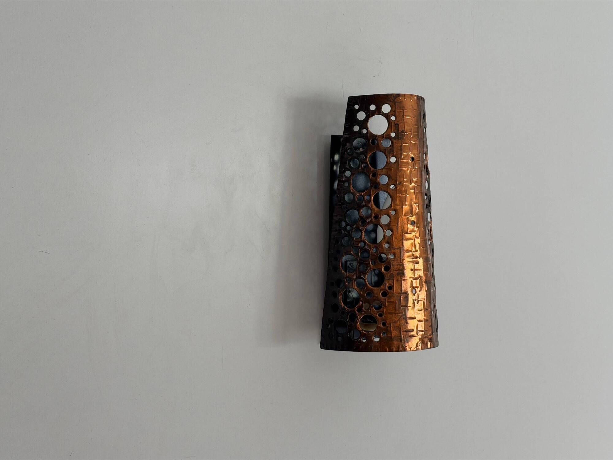 Simple metal wall light in brutalist style, 1970s, Germany.