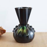 Art Nouveau vase in flamed stoneware ceramic