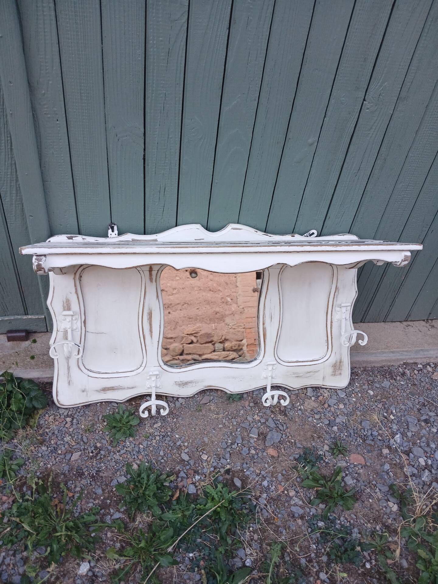 Vintage wooden wall coat rack