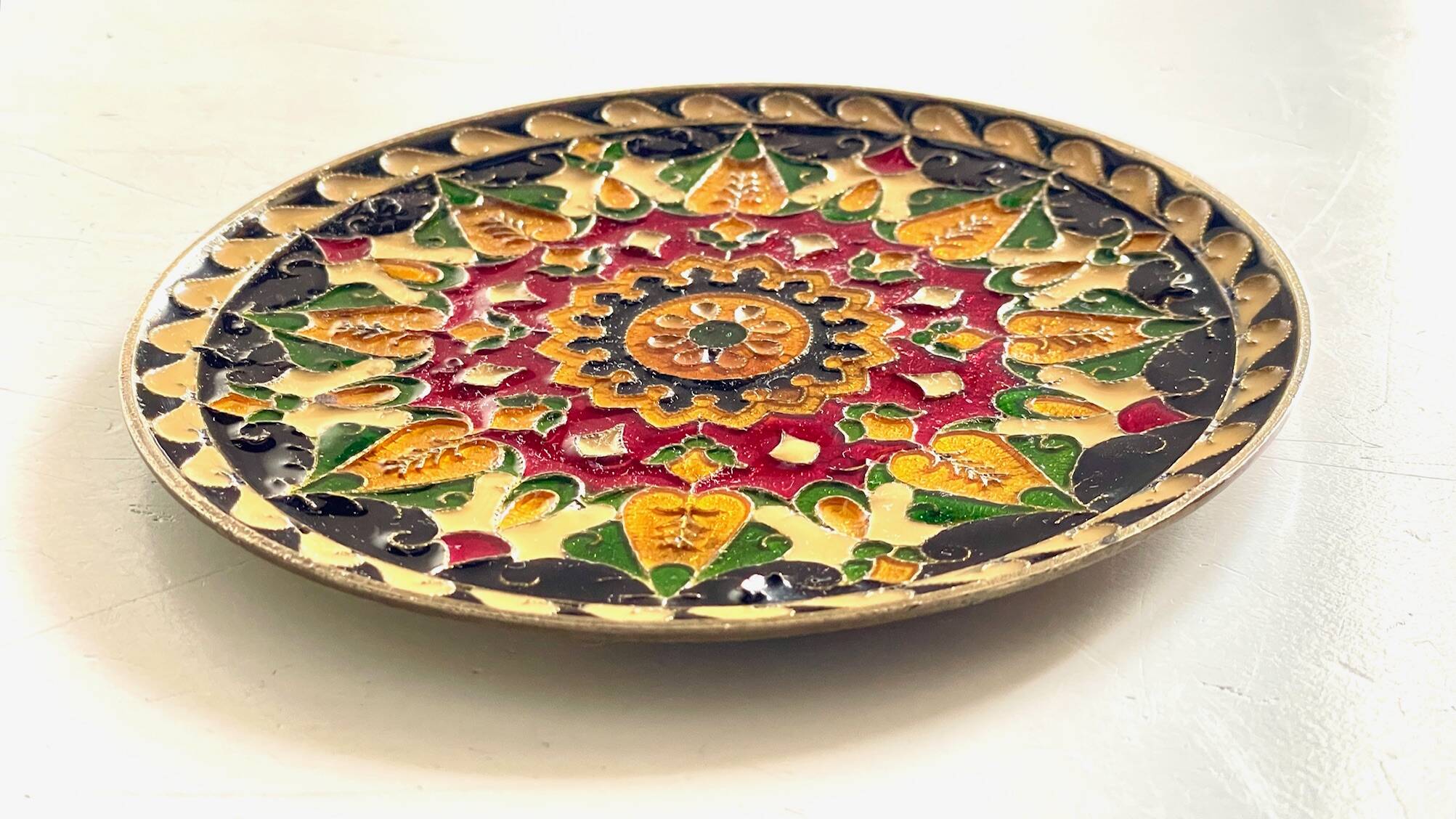 Vintage brass compartment plate