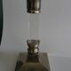 Silver-plated metal candlestick and lucite plexiglass