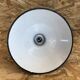 Old pendant lamp workshop metal enamel blue & white vintage ceramic socket