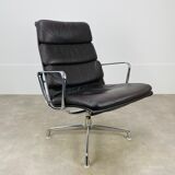 Armchair Ea 216 Eames edition Herman Miller brown leather