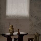 Side table / Low table in Danish Art Deco wood with shelf, 1930s-40s