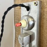 Red Industrial Midcentury Scissor Wall Lamp, 1950s