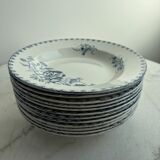 Set of 12 Sarreguemines deep plates, Vega collection