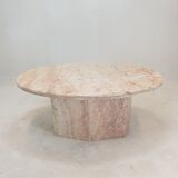 Italian marble oval coffee table, 1970's