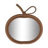 Vintage "apple" mirror in rattan