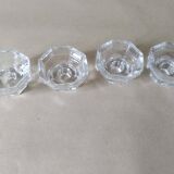 Set of 4 Art Deco style glass candle holders