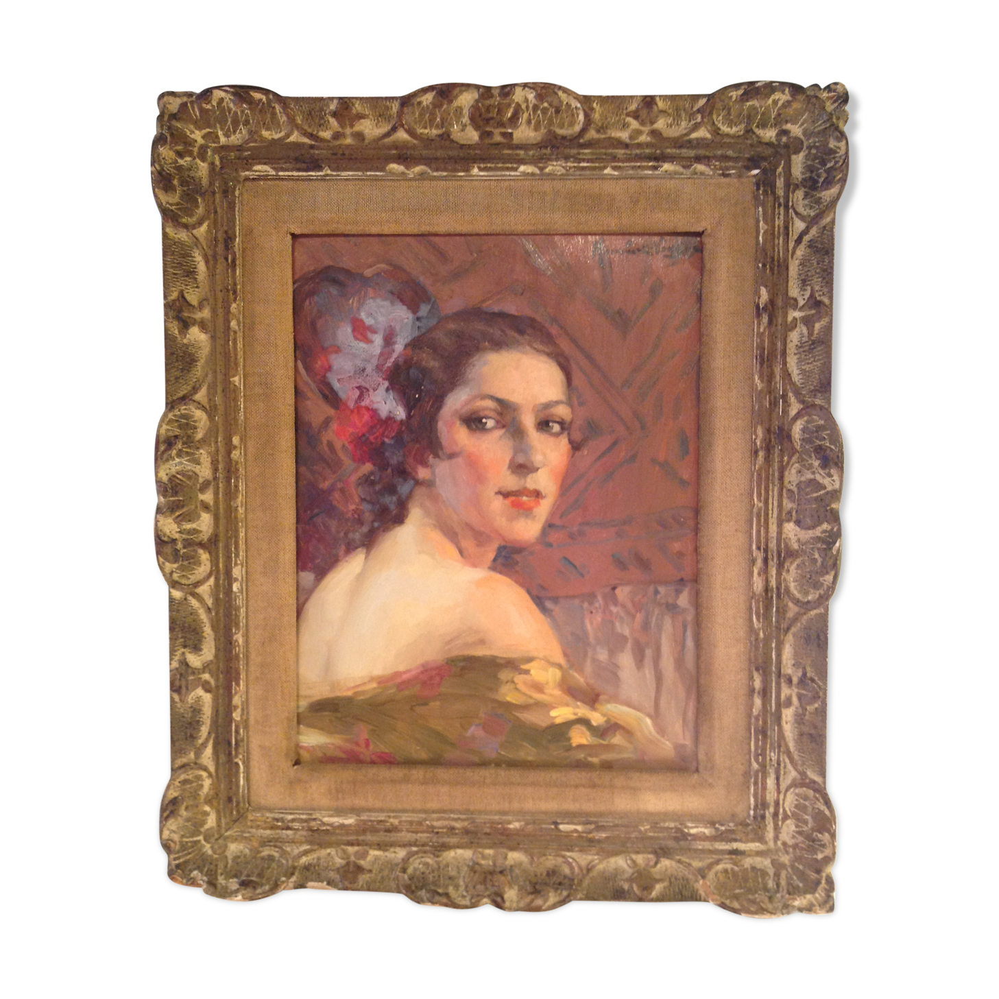 Portrait à l'huile par Léonie Humbert Vignot