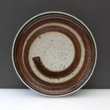 Mid-Century Modern Abstract Large Art Pottery Plate by Inger Persson