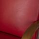 Pair of vintage 1950's armchairs in red leather, italian design