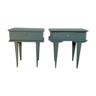 Pair of green bedside tables