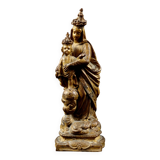 Statuette of the Virgin and Child Our Lady of Victories in 19th century spelter