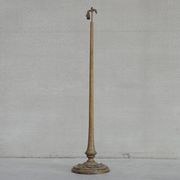 Art deco french wooden and metal gilt floor lamp