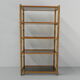 Bamboo display cabinet with 5 smoked glass shelves