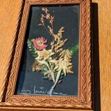 Vintage Cana of dried flowers with Edelweiss