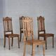 1930s, set of 4 Danish dining chairs, carved oak wood, furniture leather.