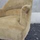 Antique Napoleon III crab chair in patinated mustard velvet.