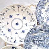 Mismatched antique dinner plates