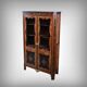 Showcase in precious wood marquetry, Louis XV Transition style.