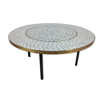 Large Round Mosaic Coffee Table by Berthold Muller, 1950s