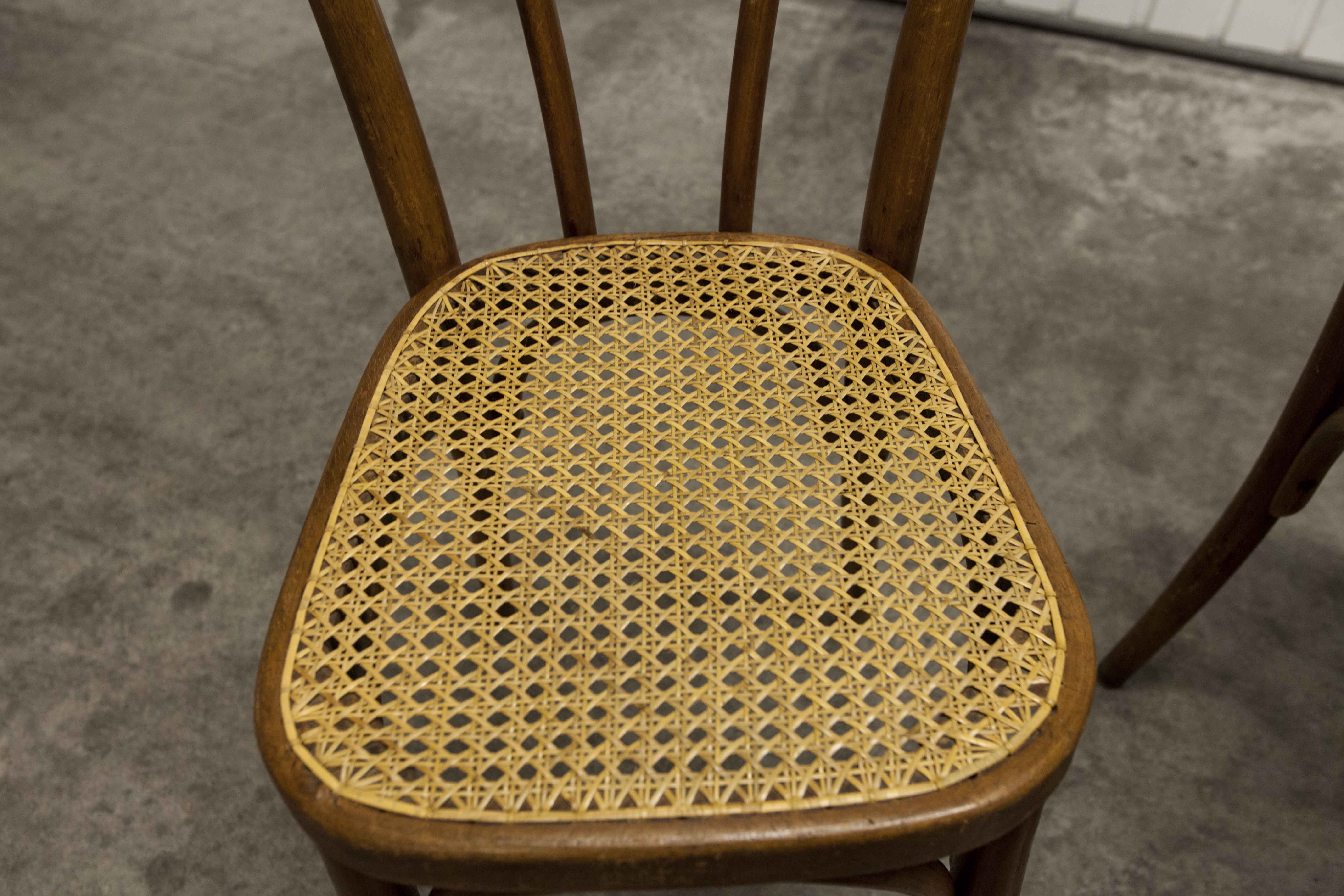 Set of 6 chairs bistro j&j kohn 1900 seat cannage