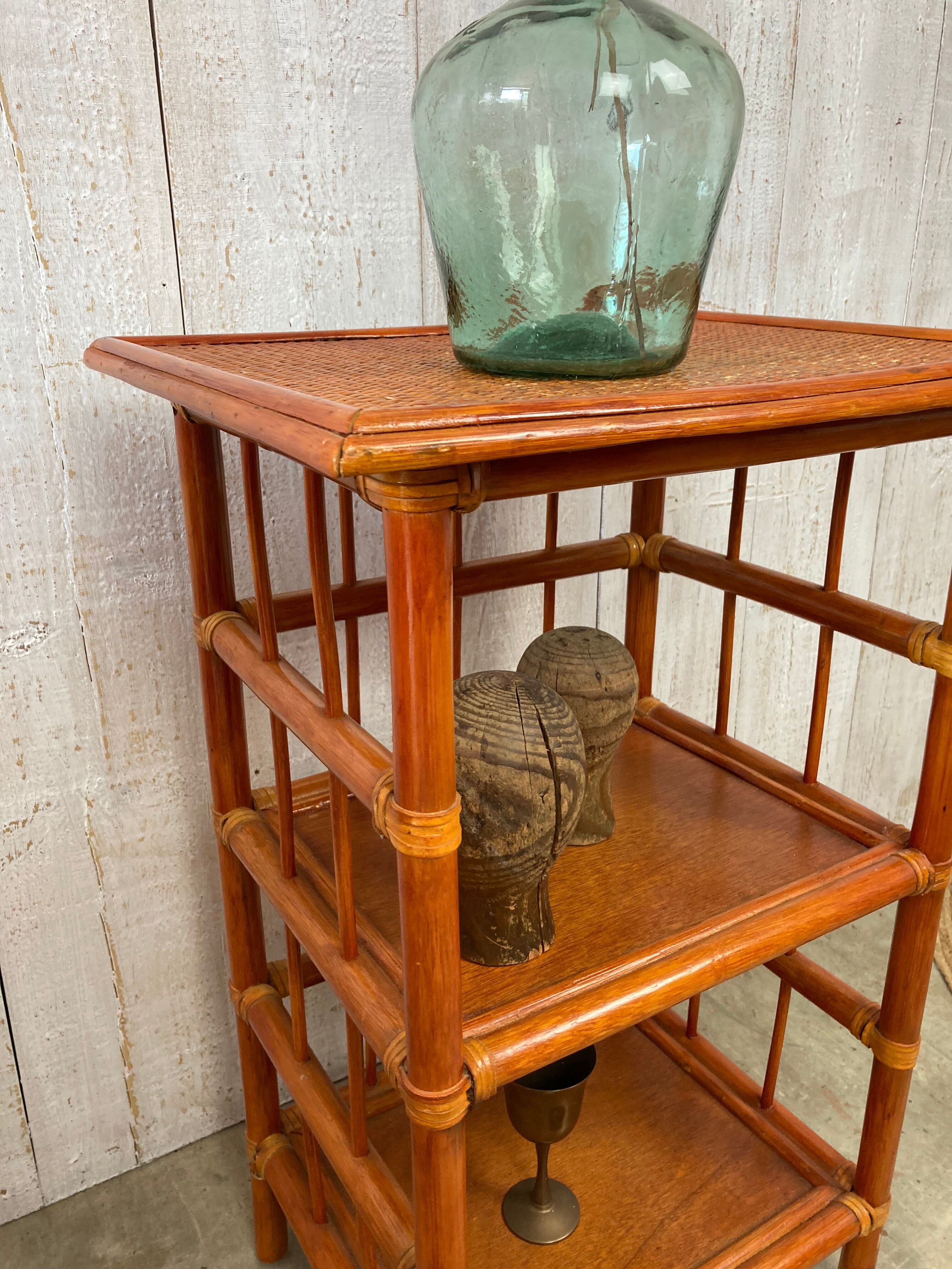 Rattan shelf