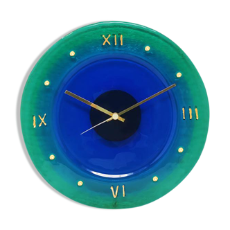 1960s Wall Clock in Murano Glass by "Cà Dei Vetrai". Made in Italy