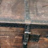 Small oak safe with iron reinforcements, 19th century