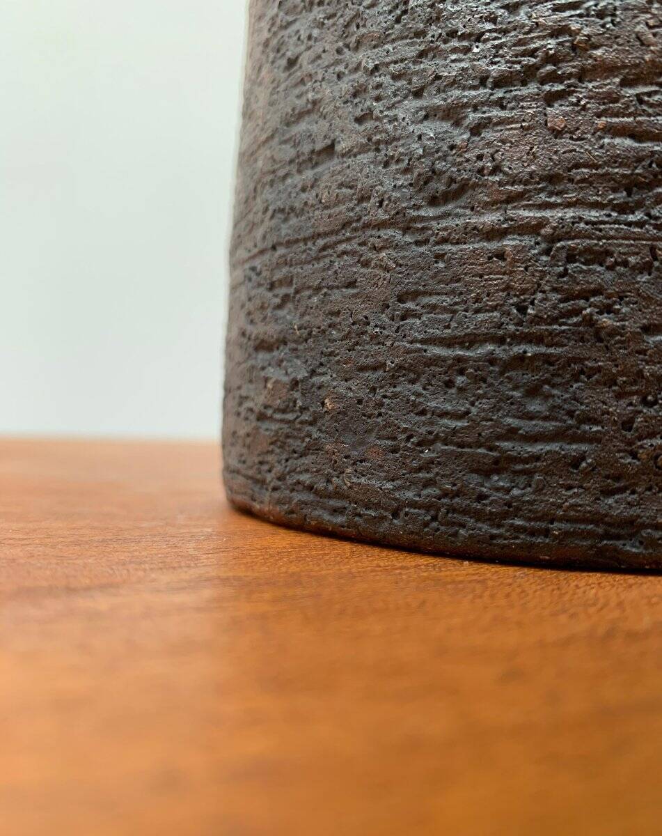 Brutalist vase from the mid-century German studio pottery by Gerhard Liebenthron, 1974.