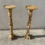 Pair of sculpted resin columns