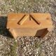 Worker seamstress box in patinated solid wood