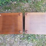 Pair of low wooden bedside tables