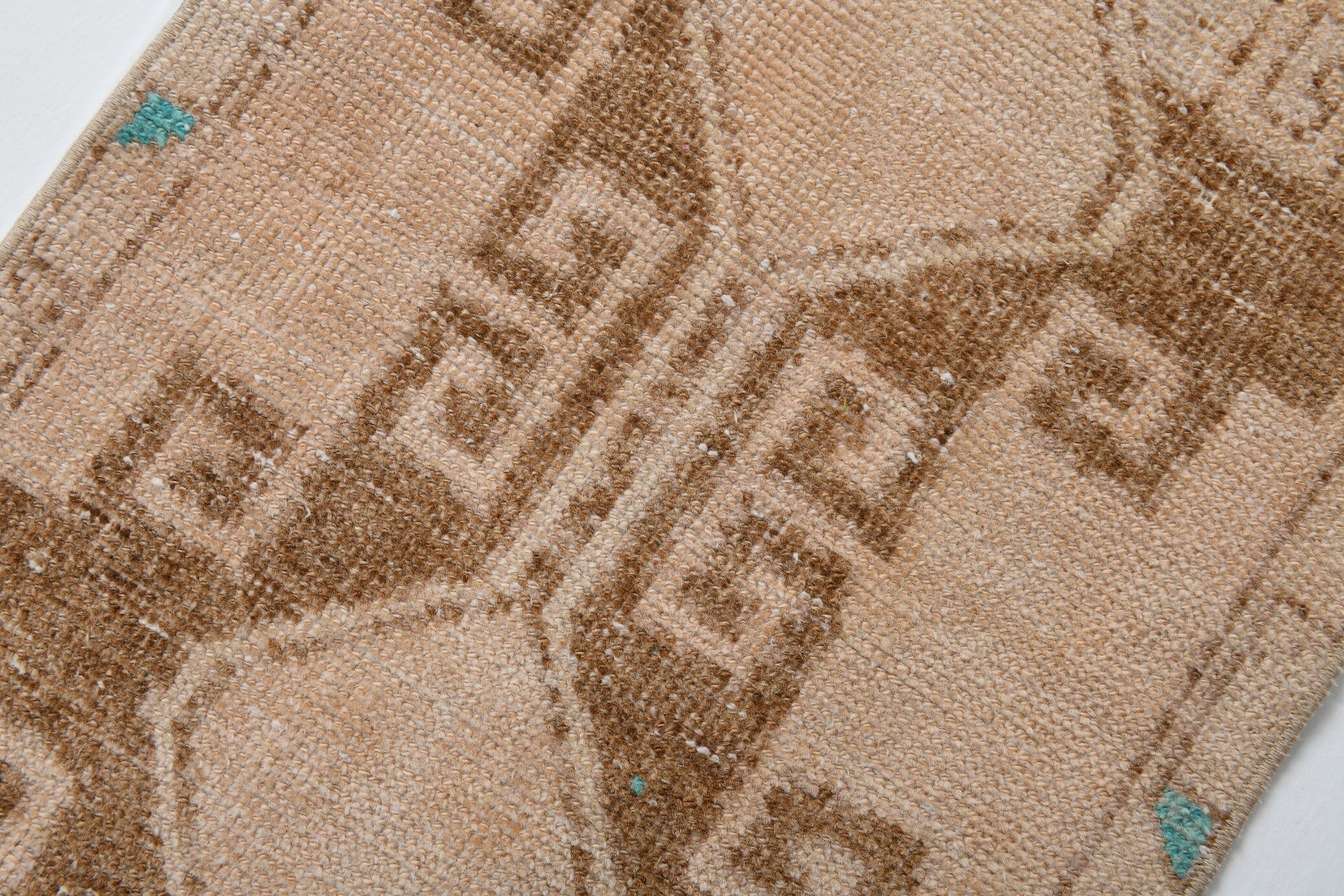 Tapis marron beige turc vintage 94x52cm